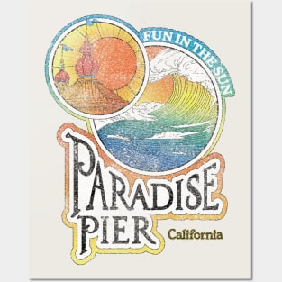 Paradise Pier Vintage Beach Posters and Art